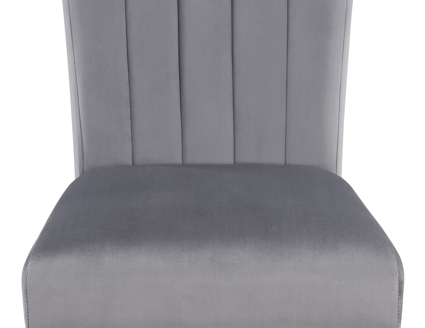 Modern Wood Dining Chairs with Tufted Back in Gray and Black