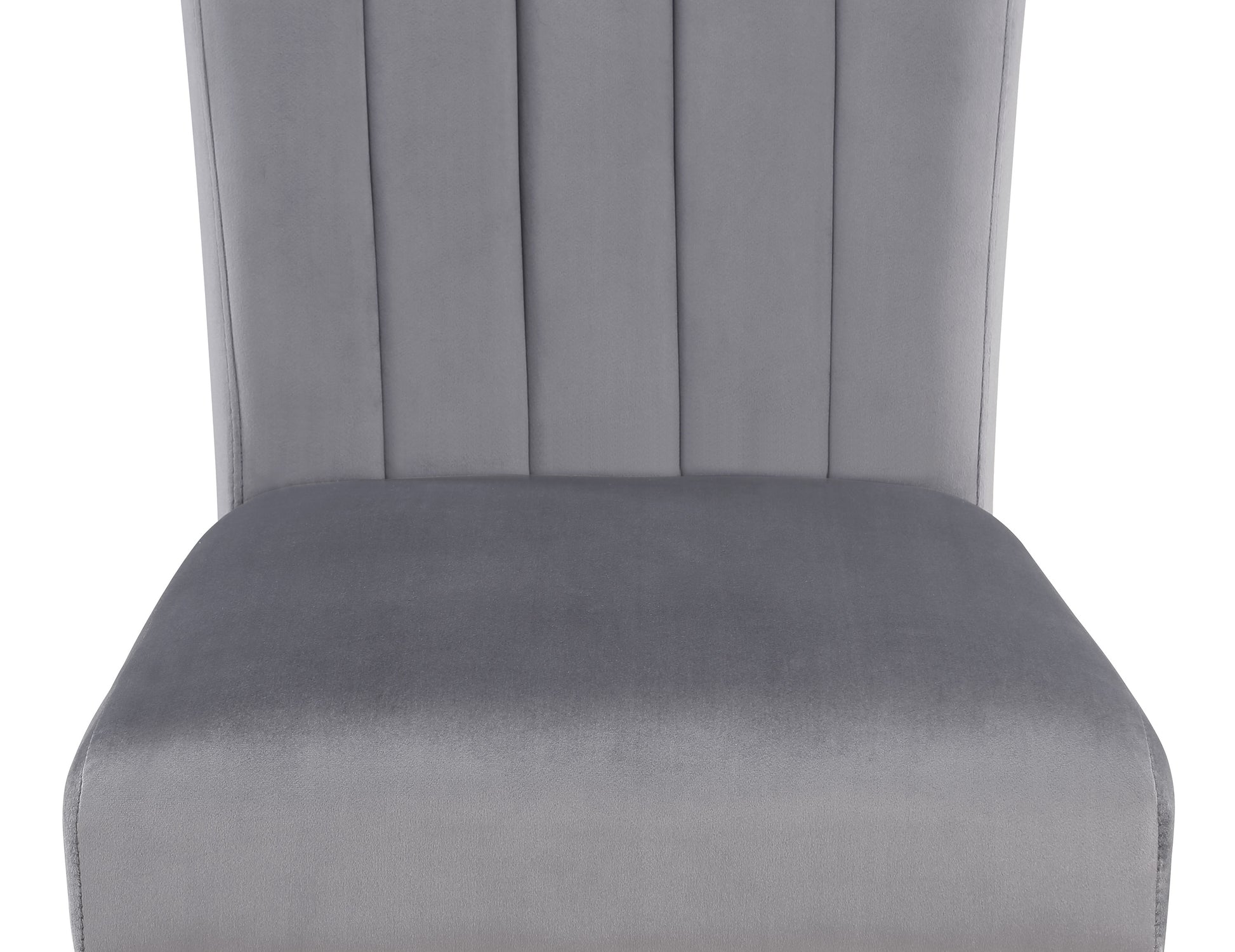 Modern Wood Dining Chairs with Tufted Back in Gray and Black