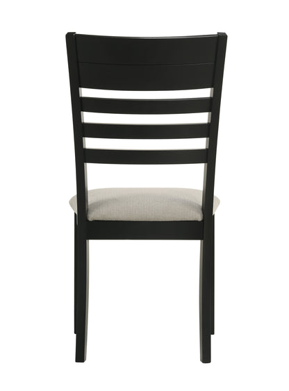 Contemporary Black Gray Dining Side Chairs - Set of 2