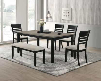 Contemporary Black Gray Dining Side Chairs - Set of 2