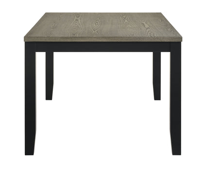 6-Person Rectangular Dining Table - Black Wood Table