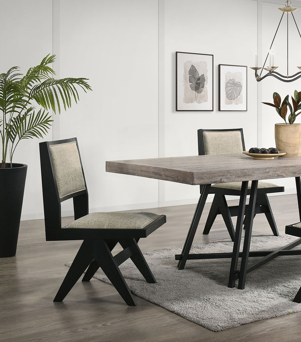 Black Dining Chairs Set of 2 - Contemporary Style