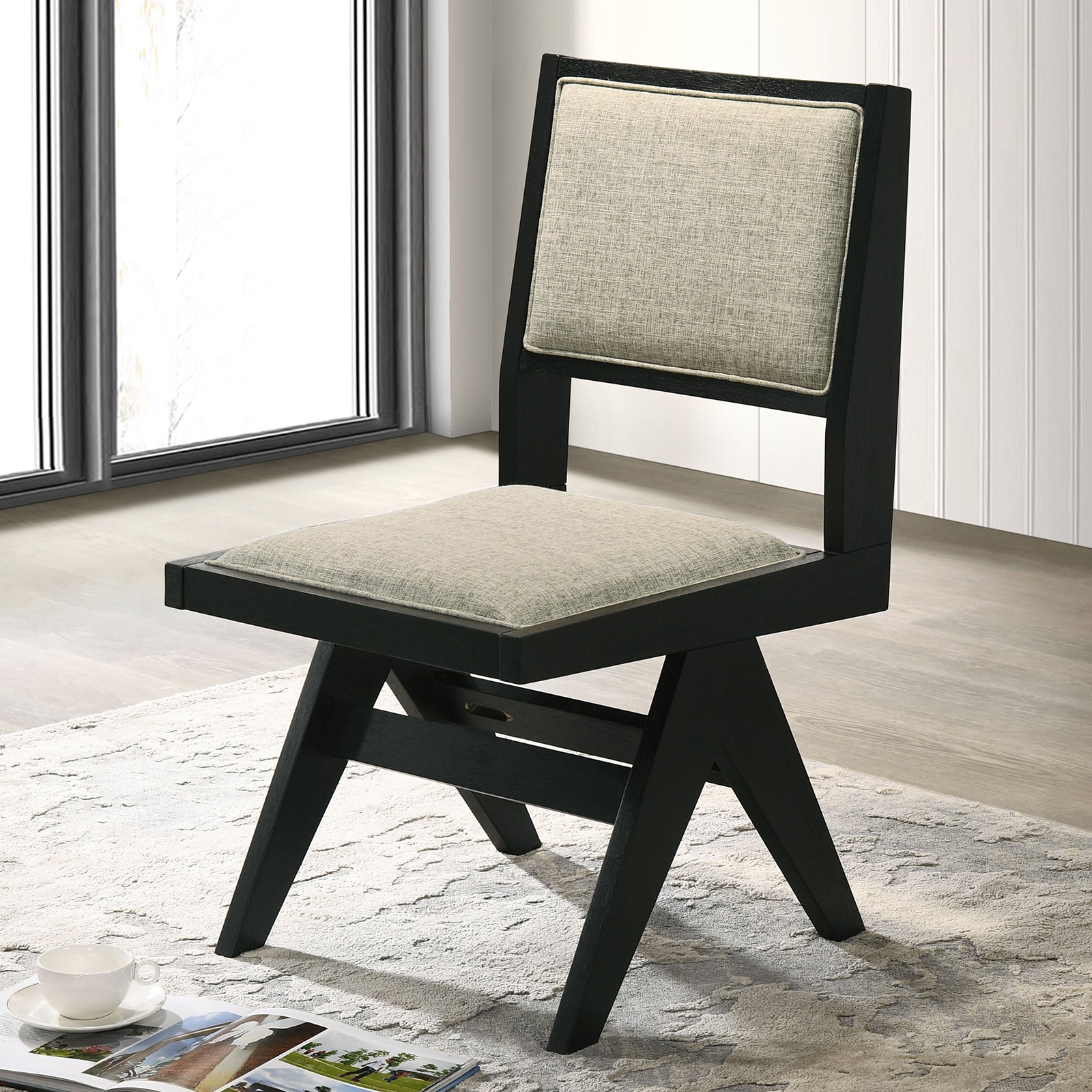 Black Dining Chairs Set of 2 - Contemporary Style
