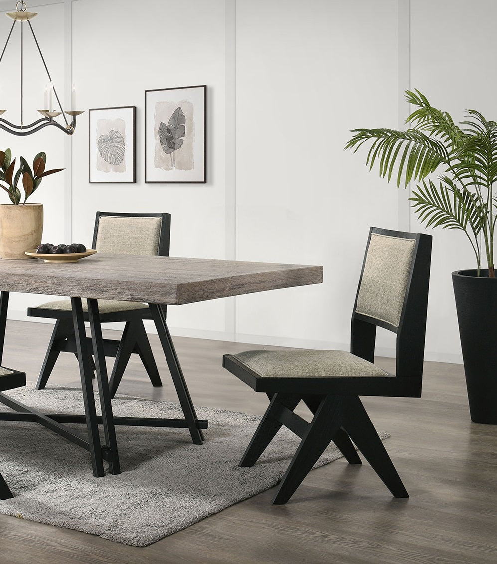 Black Dining Chairs Set of 2 - Contemporary Style