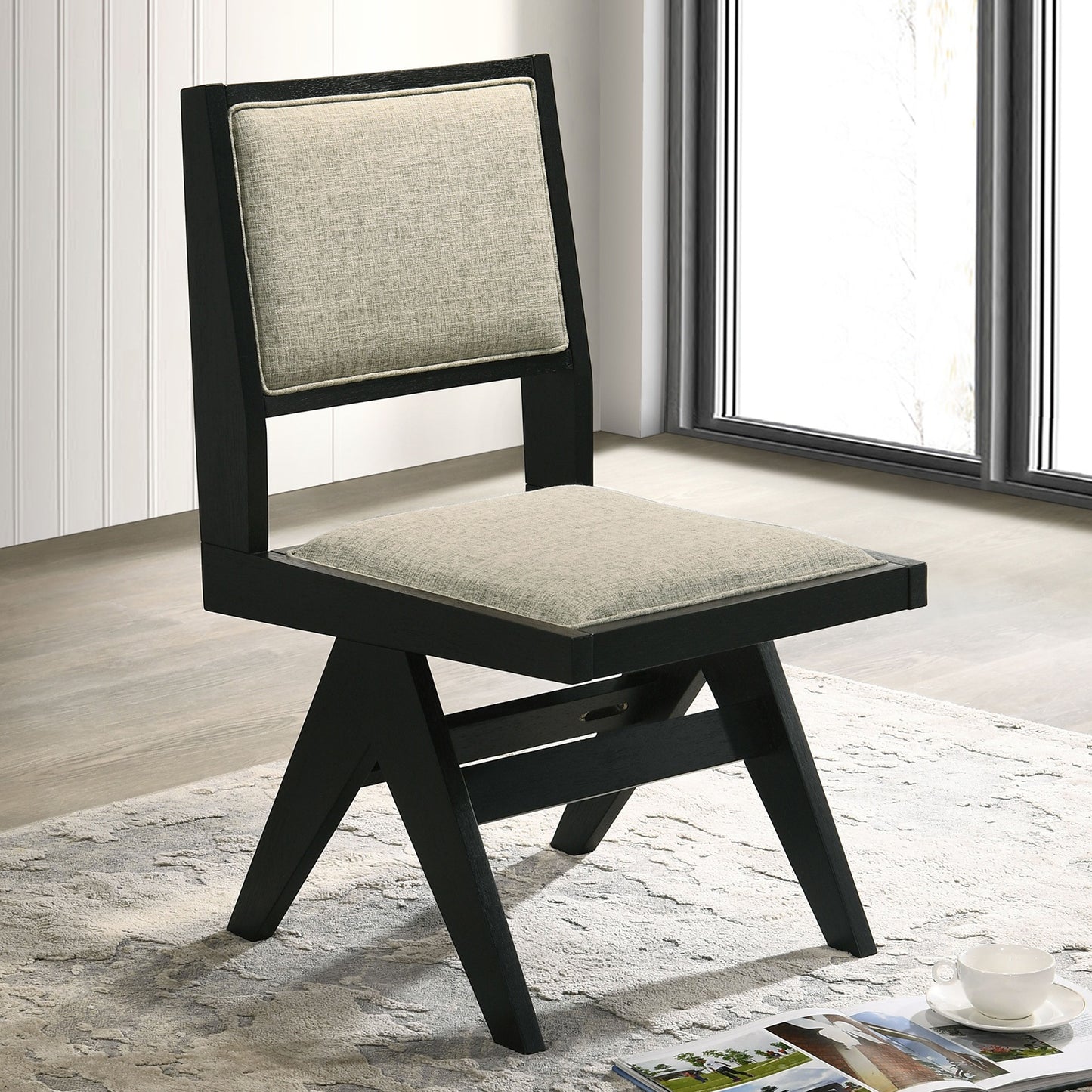 Black Dining Chairs Set of 2 - Contemporary Style