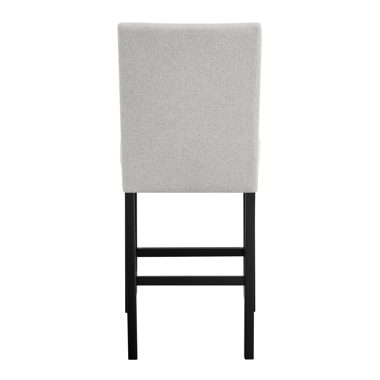Contemporary Wood Dining Chairs Set in Black and Gray Fabric