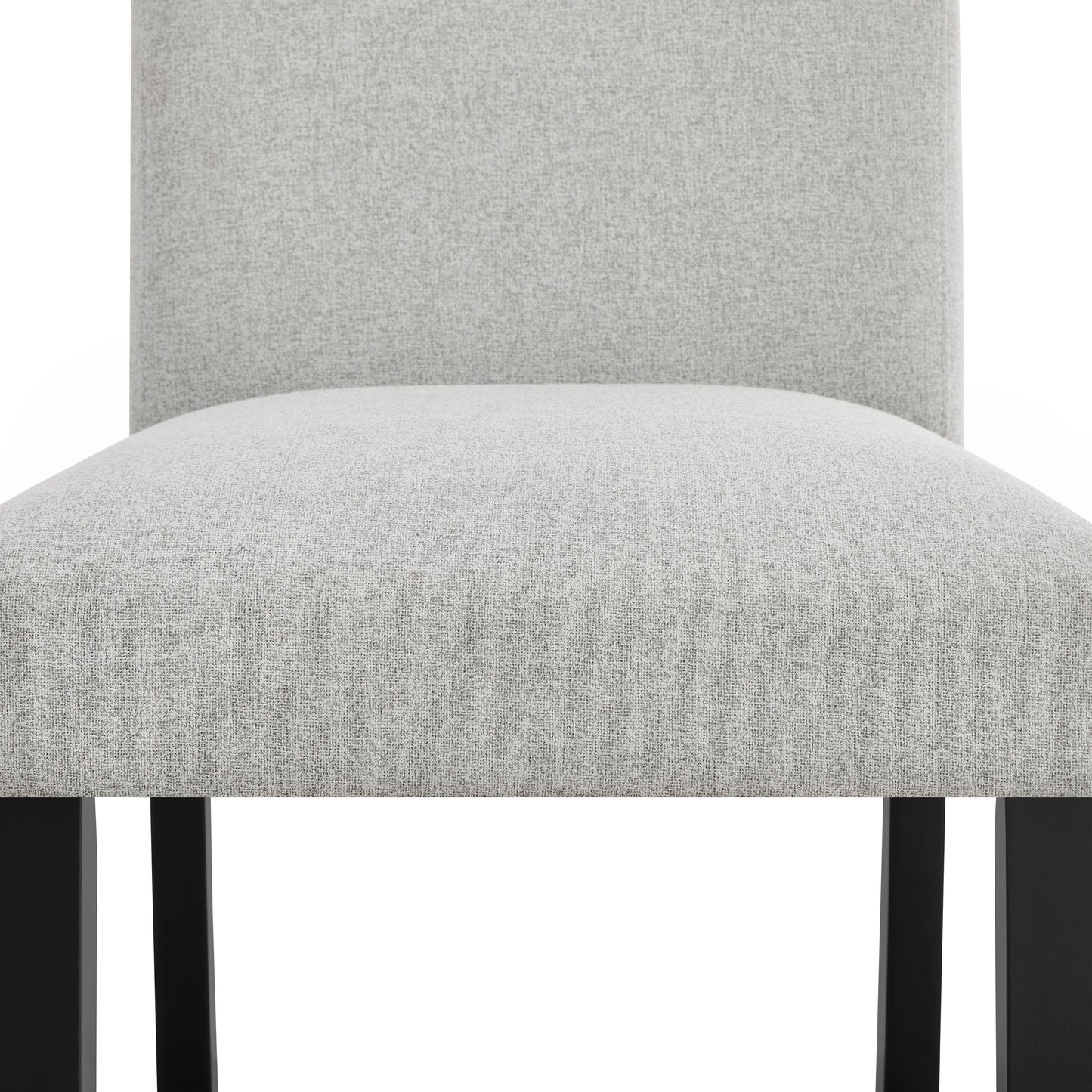 Contemporary Wood Dining Chairs Set in Black and Gray Fabric