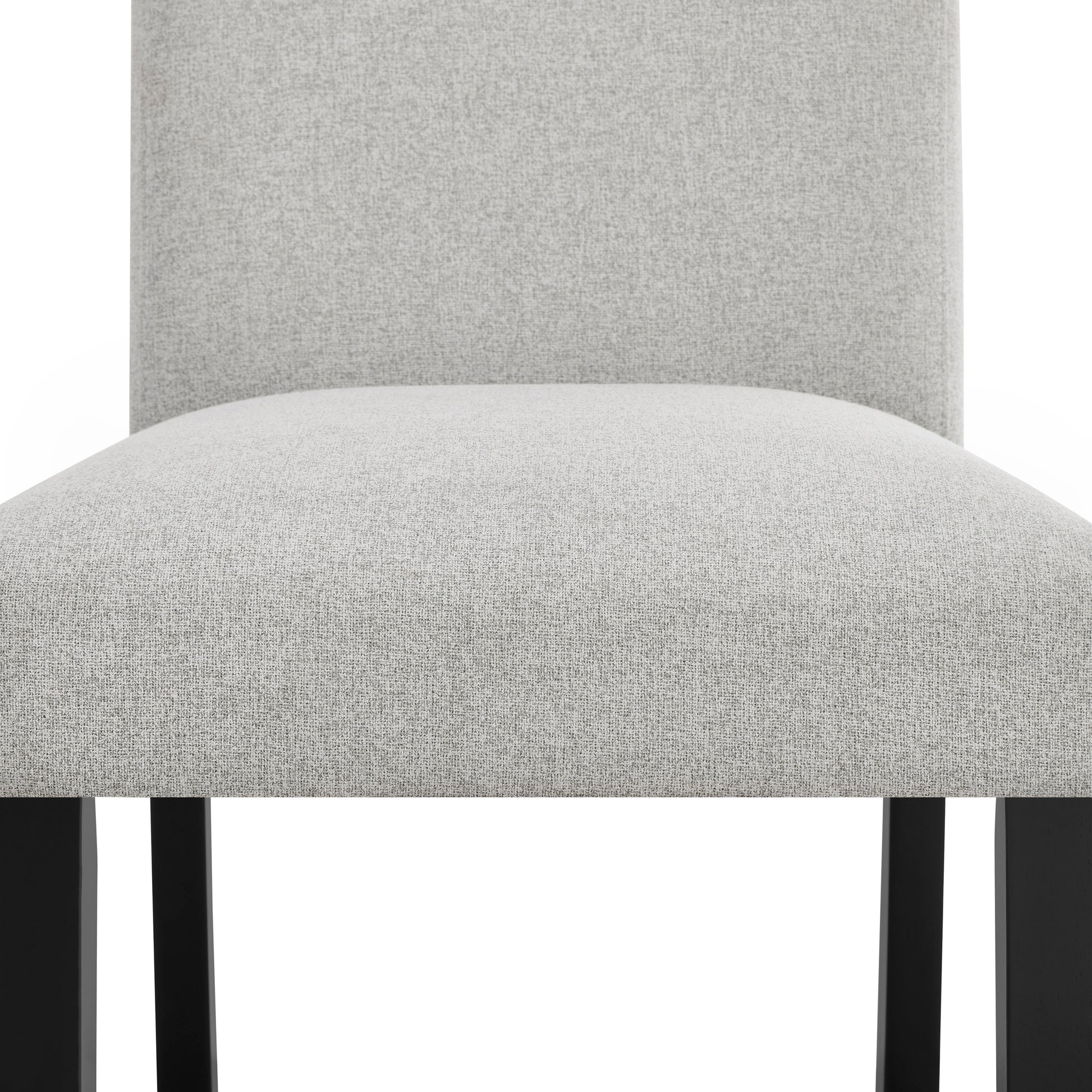 Contemporary Wood Dining Chairs Set in Black and Gray Fabric