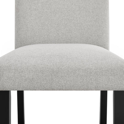 Contemporary Wood Dining Chairs Set in Black and Gray Fabric