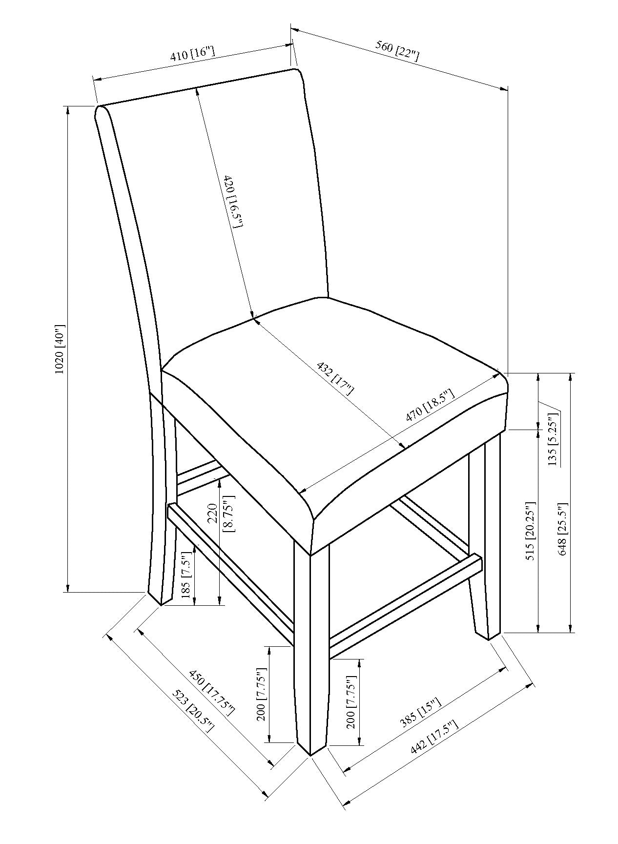 Contemporary Wood Dining Chairs Set in Black and Gray Fabric