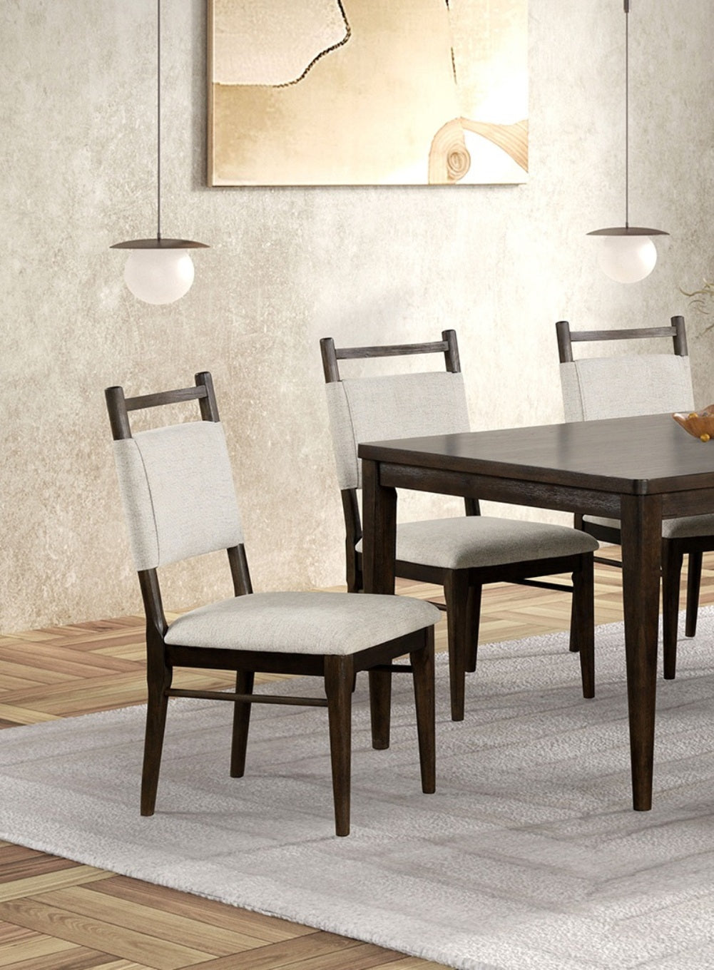 Dark Walnut Dining Chairs Set of 2 for Modern Kitchen Seating