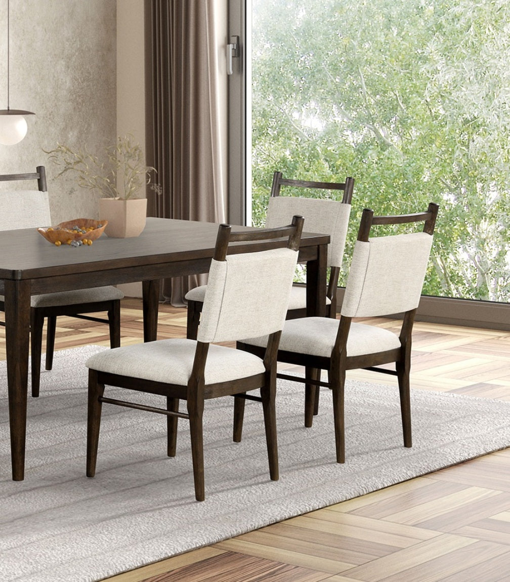 Dark Walnut Dining Chairs Set of 2 for Modern Kitchen Seating