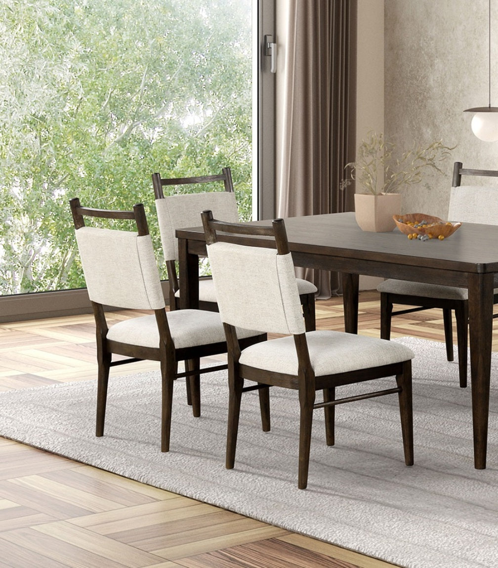 Dark Walnut Dining Chairs Set of 2 for Modern Kitchen Seating