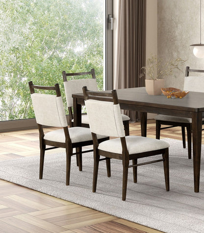 Dark Walnut Dining Chairs Set of 2 for Modern Kitchen Seating