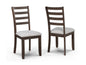 2pc Contemporary Rich Wood Finish Beautifully Crafted Ladder-back Dining Chairs Wooden Brown Gray