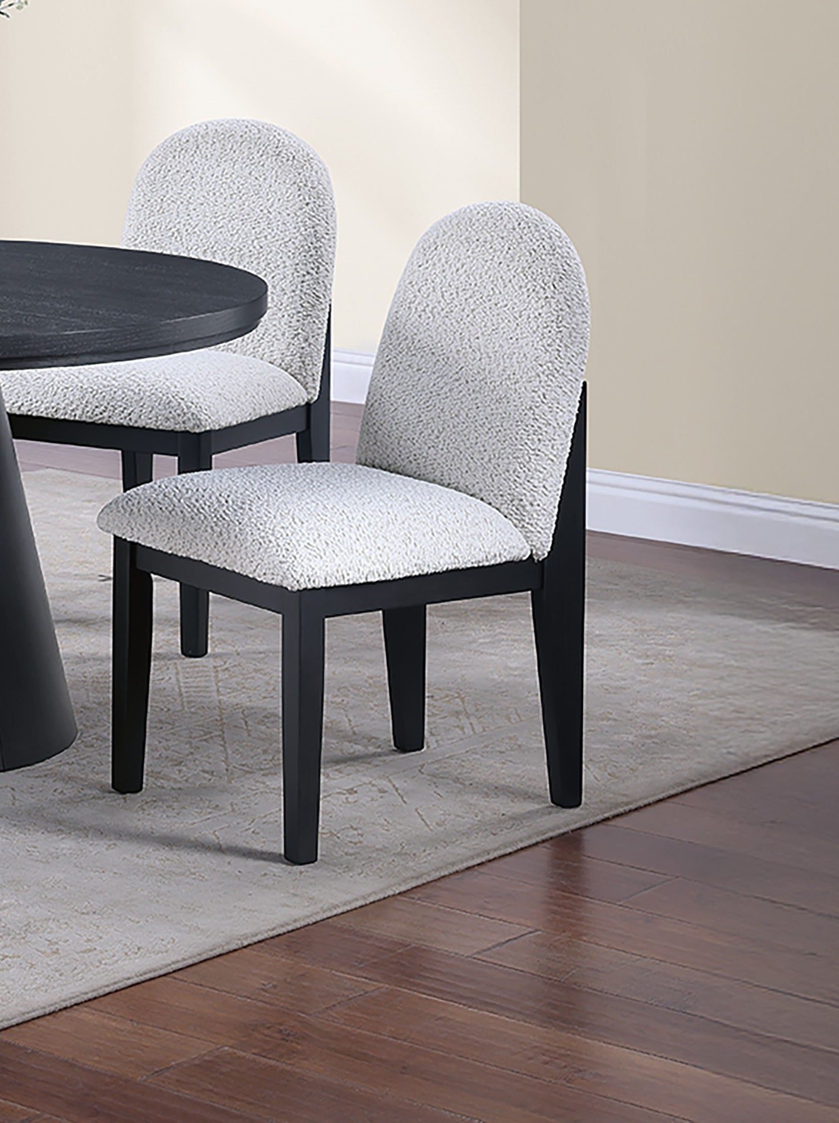 White Fabric Dining Chairs Set of 2 - Modern Style