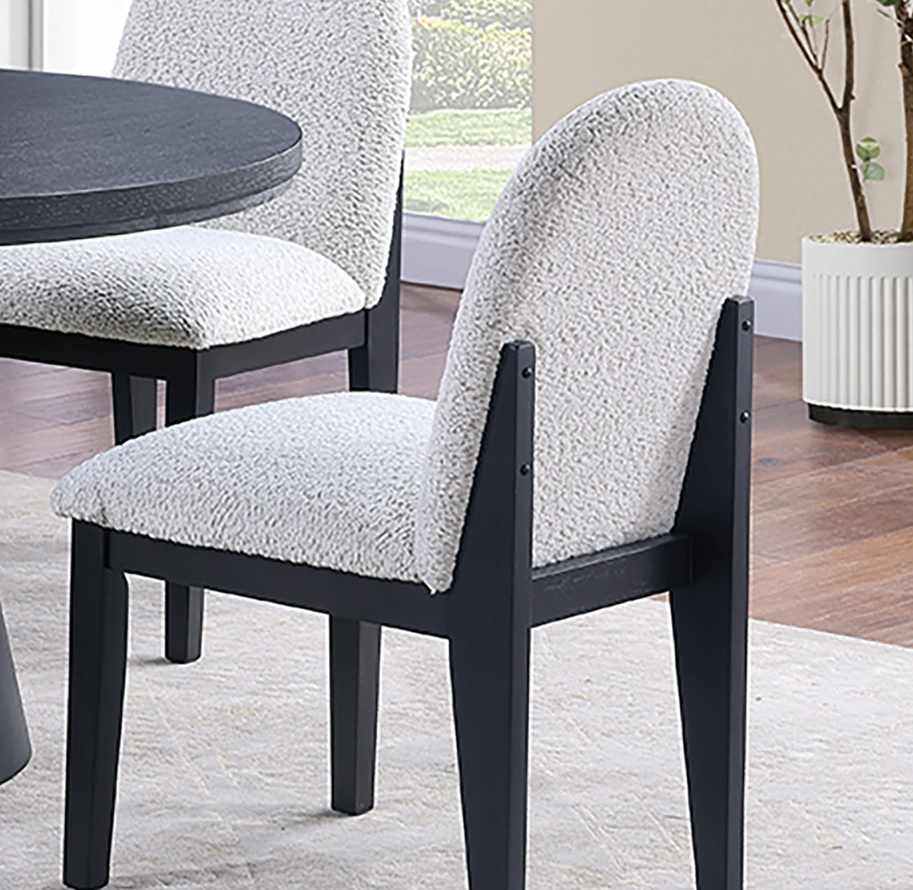 White Fabric Dining Chairs Set of 2 - Modern Style