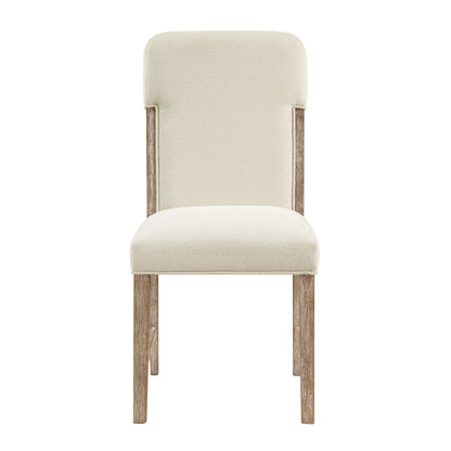 Modern Beige Wood Dining Side Chairs Set of 2 for Dining Room