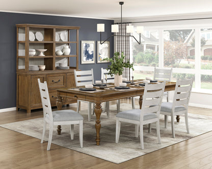 Farmhouse Dining Chairs in Antique White Wood for Casual Kitchen Decor