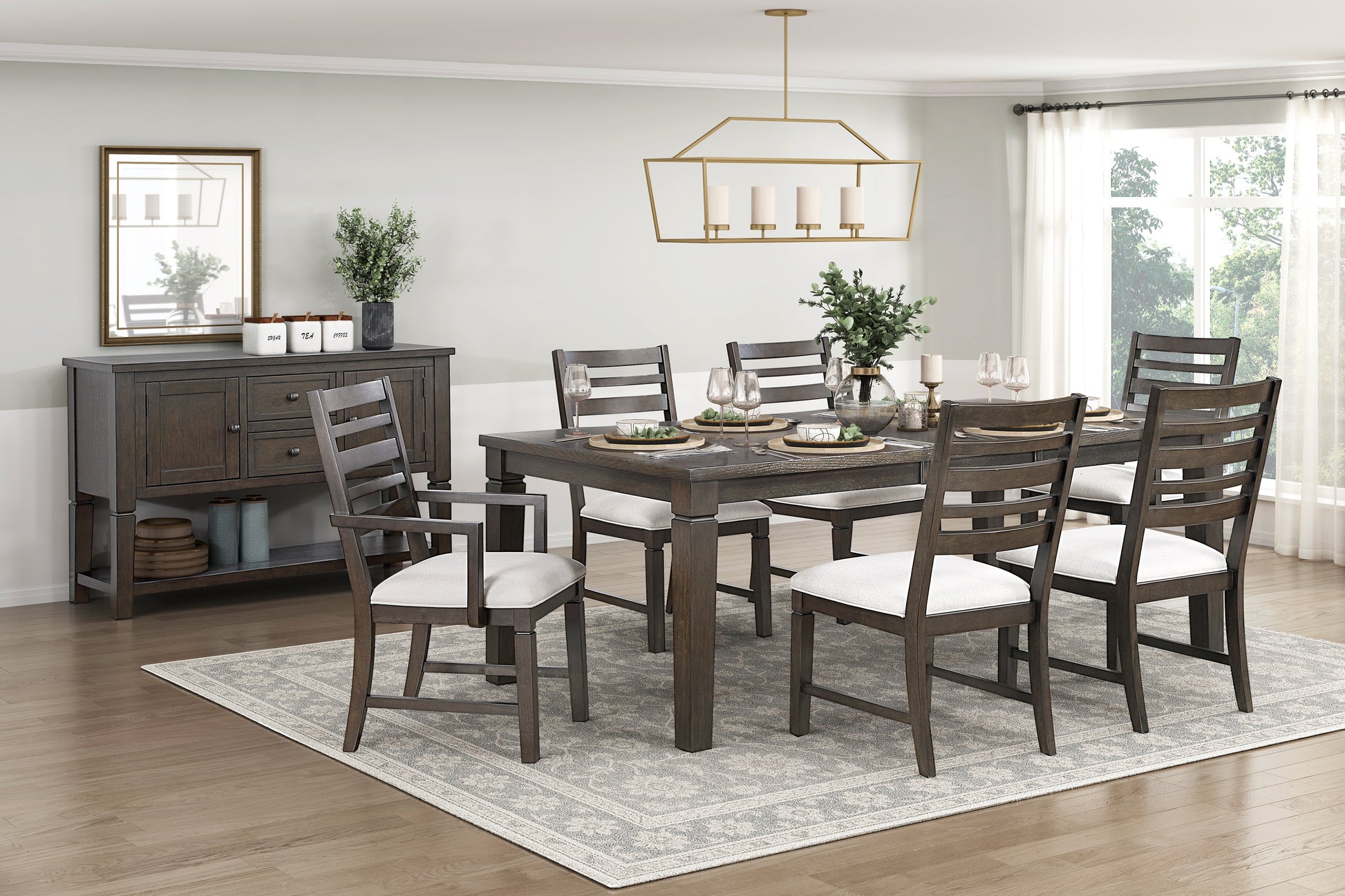 Espresso Rectangular Dining Table Seats 6