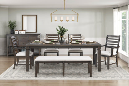 Espresso Rectangular Dining Table Seats 6