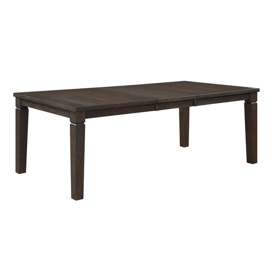 Classic Dark Espresso Finish Dining Table with Removable Leaf Rectangle Wooden Dining Furniture 1pc