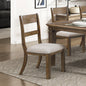 Contemporary Dining Side Chair 2pc Set Light Brown Finish Comfort Seat Upholstered Durable Classic Dining Furniture