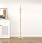 Natural Finish Modern Coat Rack Solid Wood, 9 Hooks Coat Hanger Stand Entryway Home Furniture 1pc
