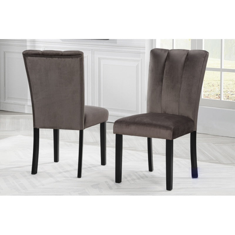 Cedar Brown Velvet Dining Chairs (Set of 2) Luxurious Dining Room Chair Set