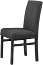 Transitional Dining Chair Set of 2, Linen Upholstered Side Chair for Home Kitchen and Dining Room, Charcoal