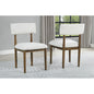 Contemporary Boucle Upholstered Dining Chairs (Set of 2) Solid Wood Legs, Plush Seat Kitchen Side Chair, Light Oak
