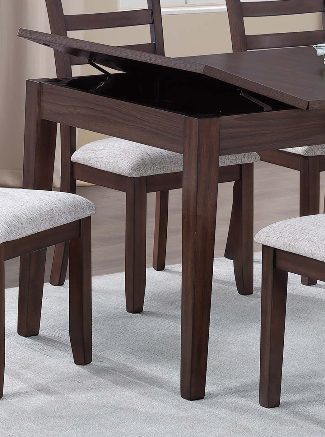 6-Person Walnut Dining Table with Lift Top