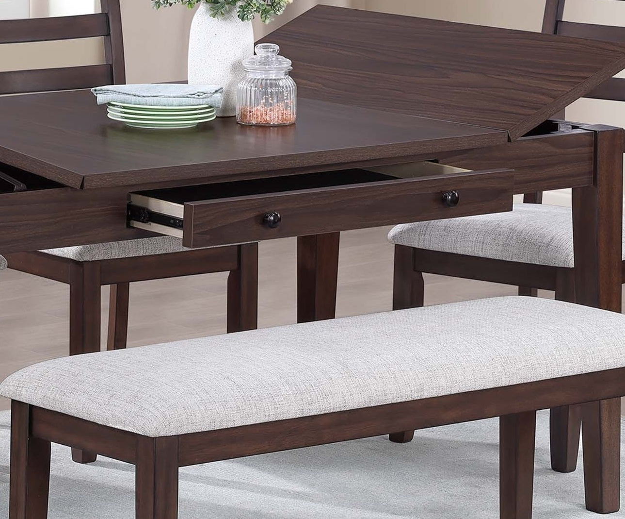 6-Person Walnut Dining Table with Lift Top