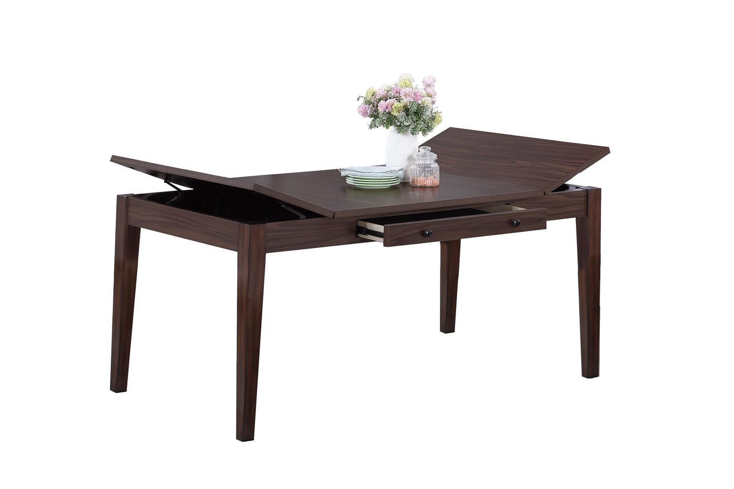 6-Person Walnut Dining Table with Lift Top