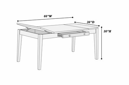 6-Person Walnut Dining Table with Lift Top