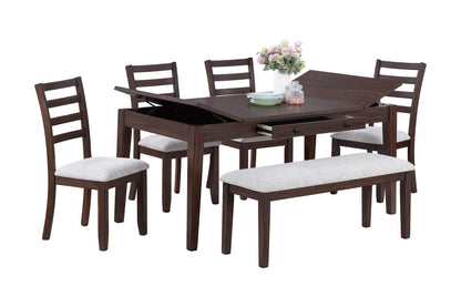 6-Person Walnut Dining Table with Lift Top