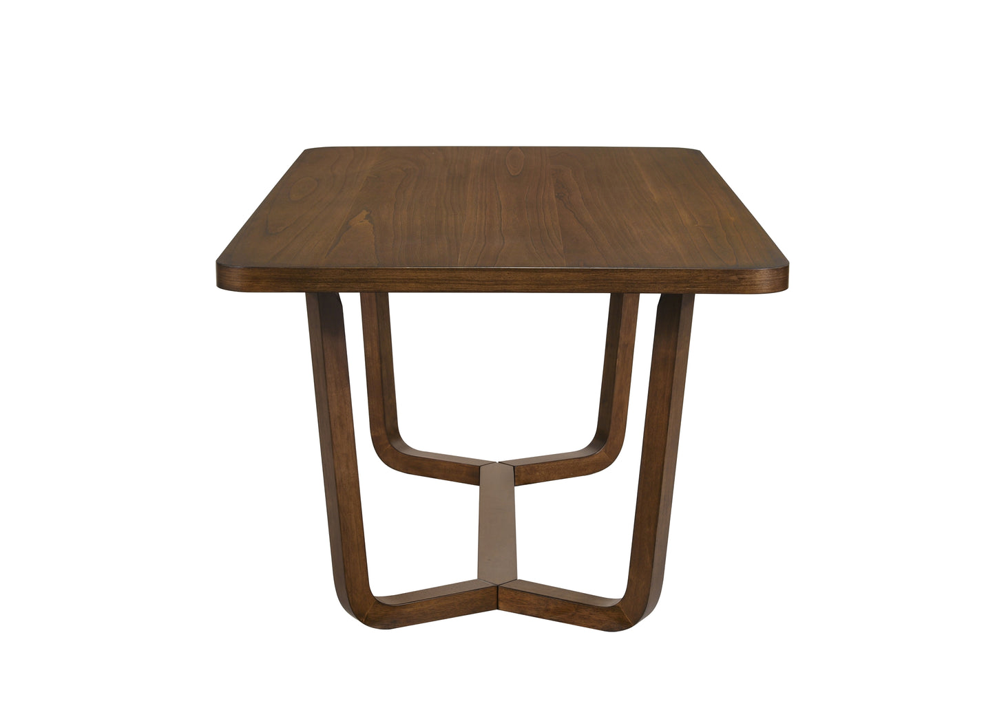Rectangular Brown Wood Dining Table - Seats 6