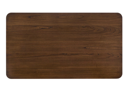Rectangular Brown Wood Dining Table - Seats 6