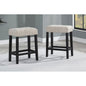 Black/Beige Polyester Counter Height Stools (Set of 2), Dining Room Kitchen Backless Bar Stool