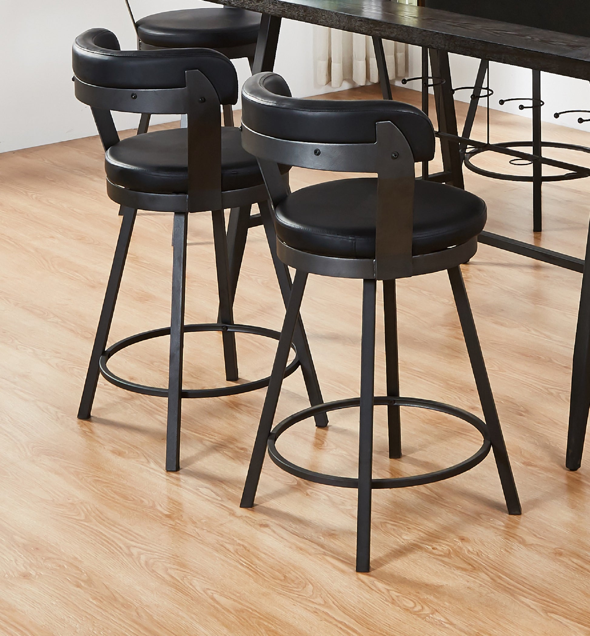 2pc Pub Height 360-degree Swivel Counter Height Chairs Bar Stool Padded Seats and Backs