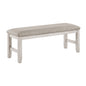 Modern Farmhouse Dining Bench Antique White Finish Upholstered Seat Wooden Furniture 1pc