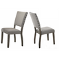 Antique Light Gray Dining Chair Set of 2, Fabric Upholstered Kitchen Side Chair, Nailhead Trim, Dining Room Chair Set