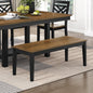 2-Tone Black Brown Finish Bench Modern Farmhouse Wooden Furniture 1pc