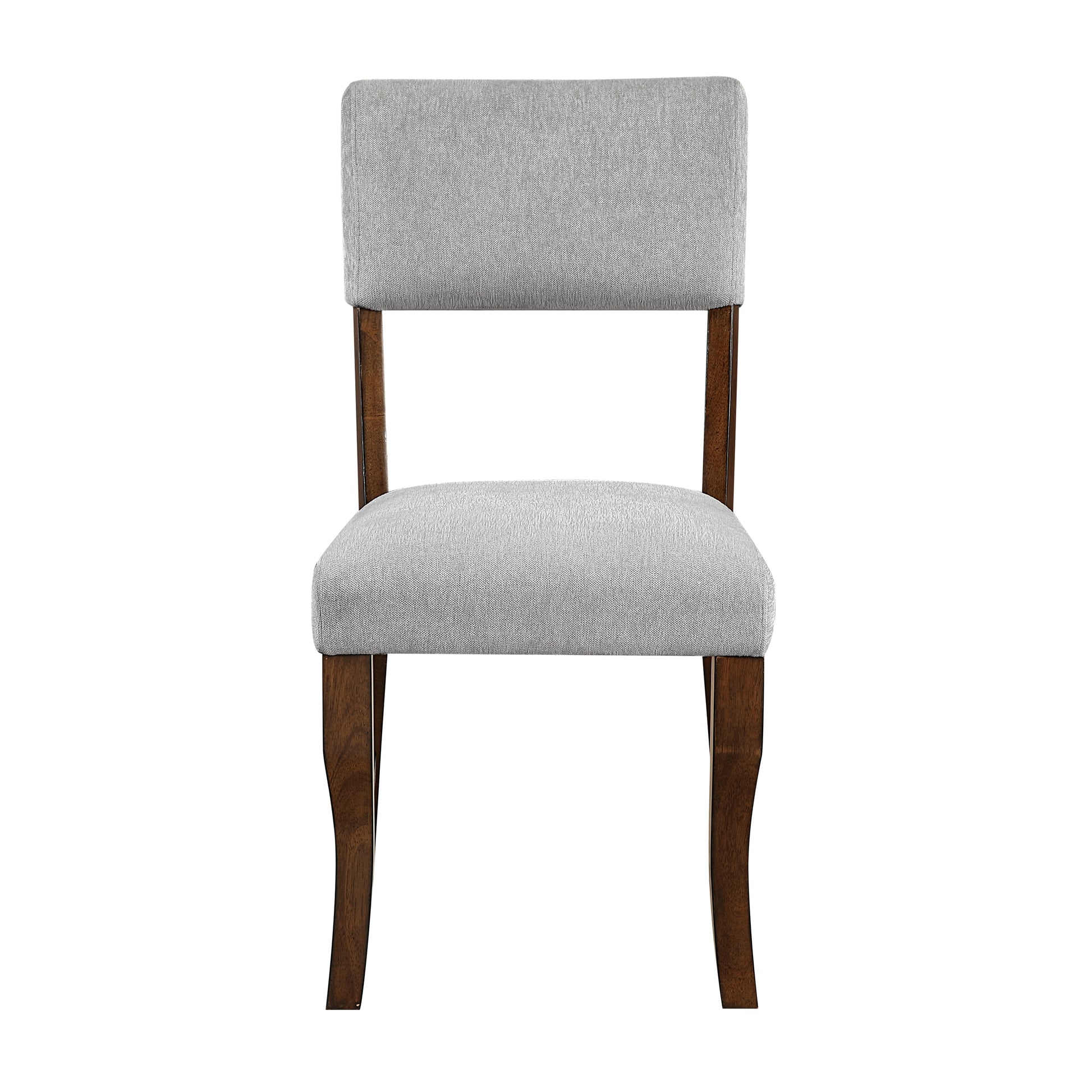 Contemporary Gray Chenille Dining Side Chairs Set of 2