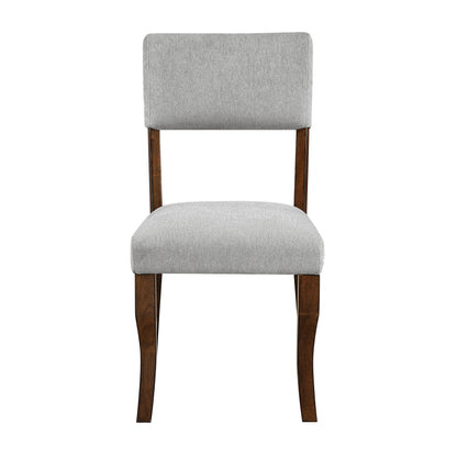 Contemporary Gray Chenille Dining Side Chairs Set of 2