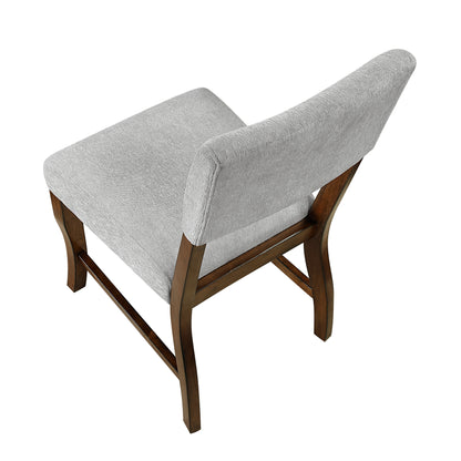 Contemporary Gray Chenille Dining Side Chairs Set of 2