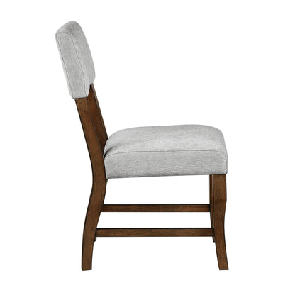 Contemporary Gray Chenille Dining Side Chairs Set of 2