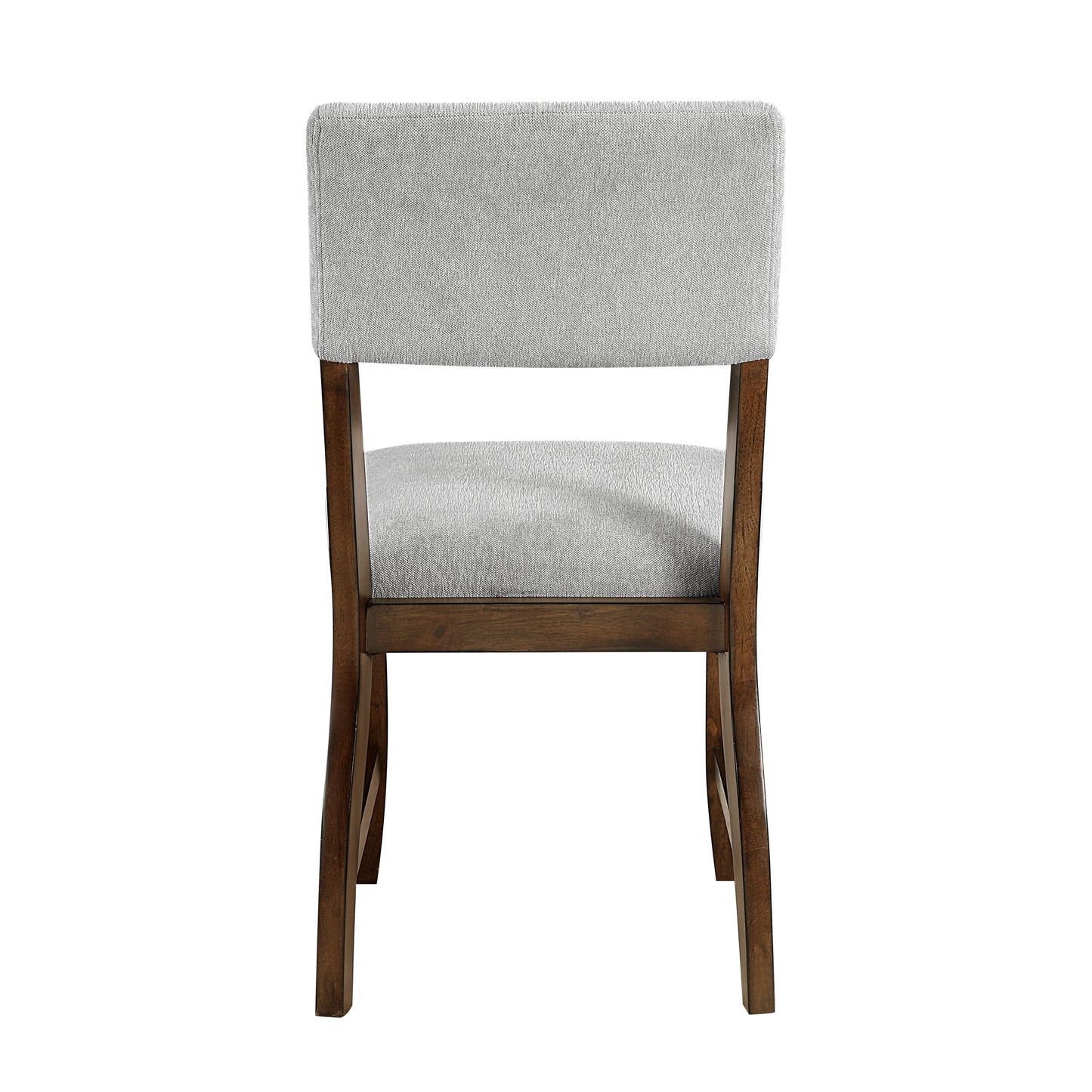 Contemporary Gray Chenille Dining Side Chairs Set of 2