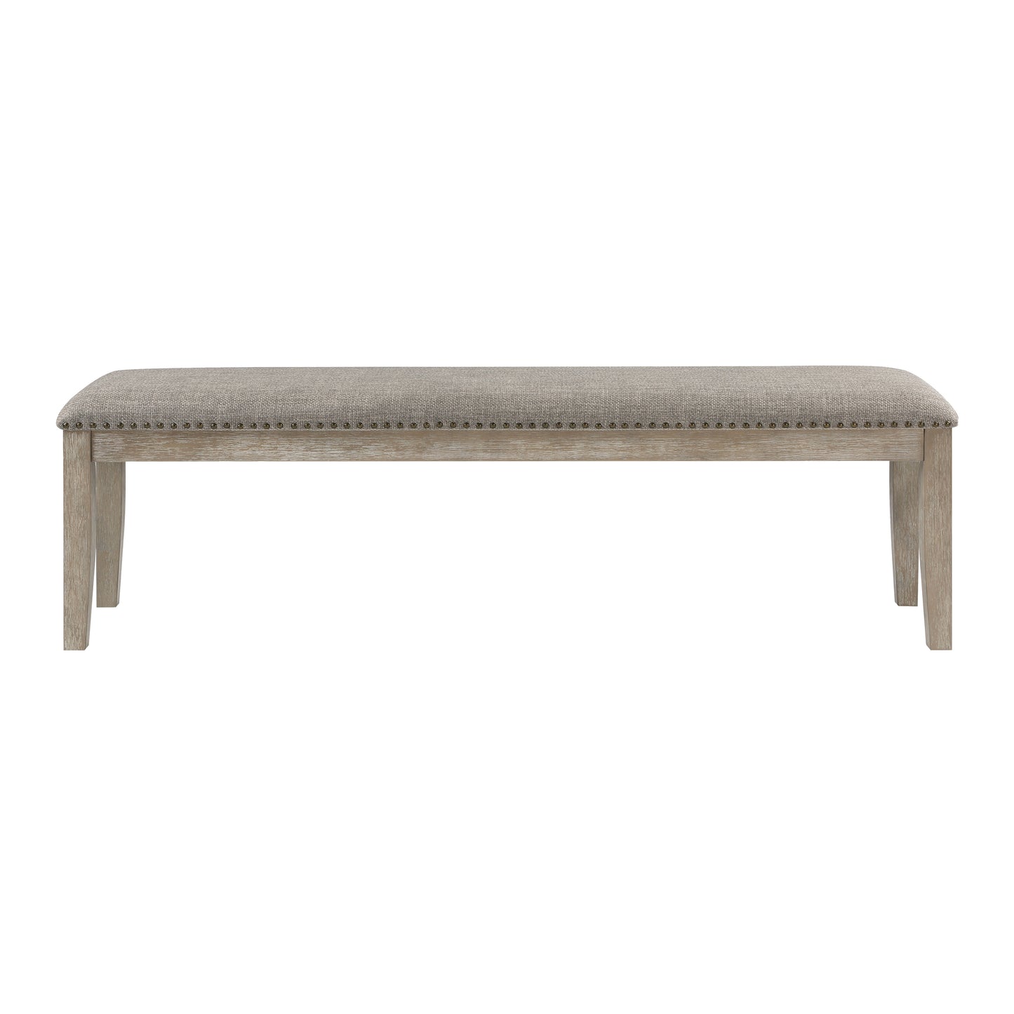Brown Gray Dining Bench Traditional Style Wood Finish