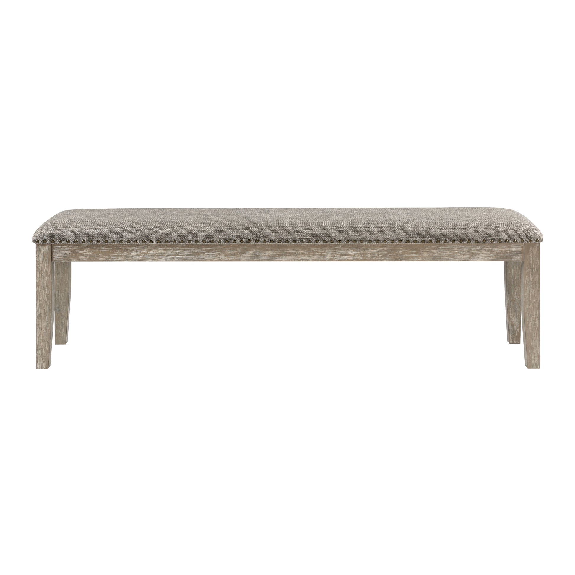 Brown Gray Dining Bench Traditional Style Wood Finish